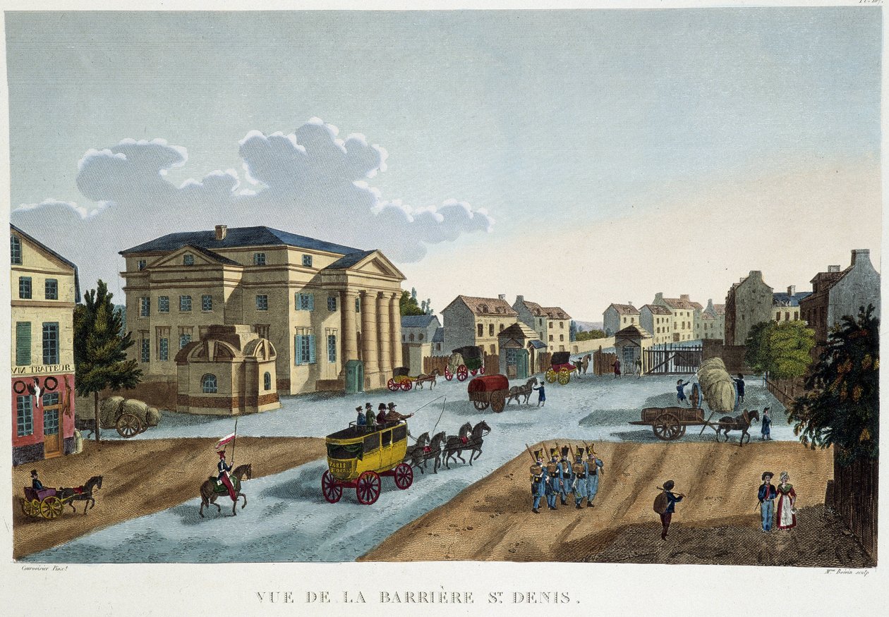 Die Barriere Saint-Denis, ca. 1827 - in „Vues de Paris“ von Courvoisier von Henri Courvoisier Voisin