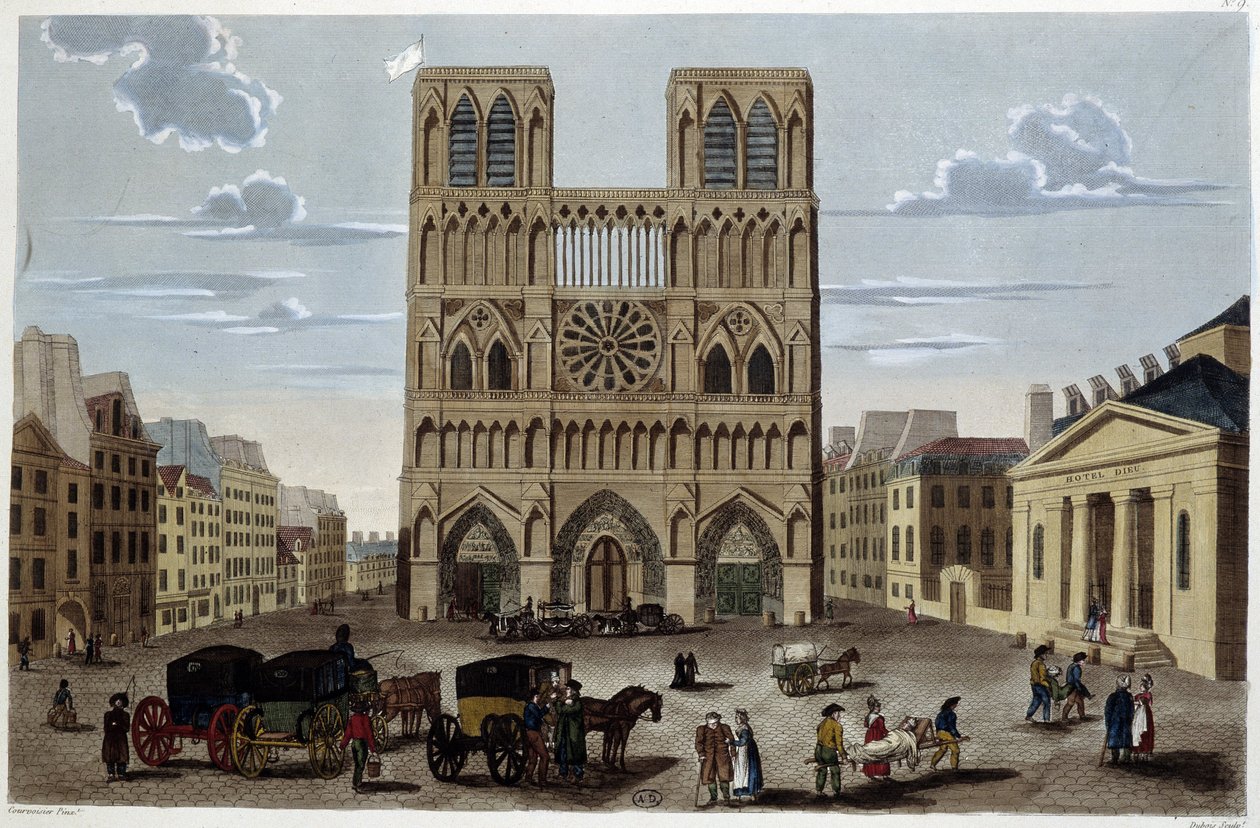 Der Vorplatz von Notre Dame - in „Vues de Paris“ von Courvoisier von Henri Courvoisier Voisin