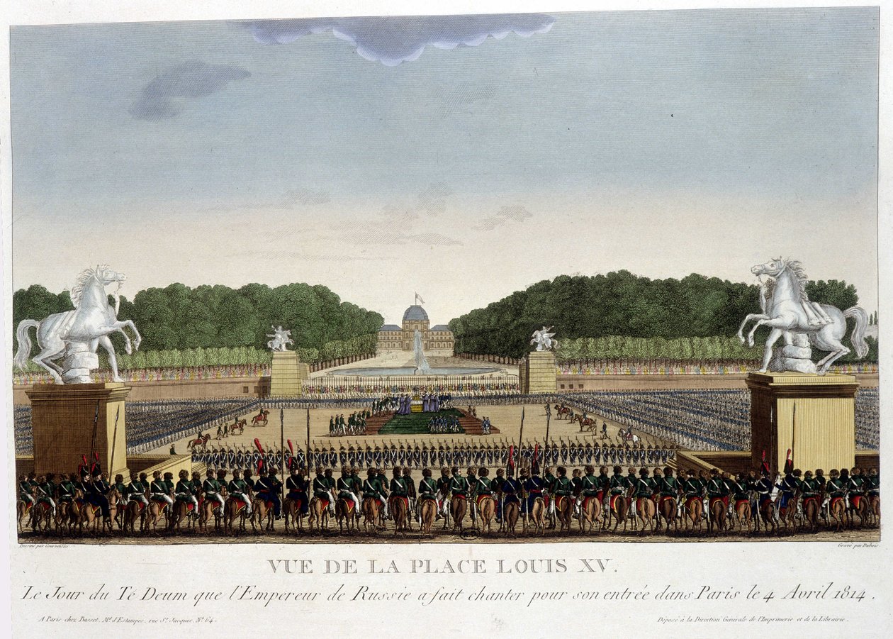 Place Louis XV (der Concorde), um 1820 in „Vues de Paris“ von Courvoisier 1827 von Henri Courvoisier Voisin
