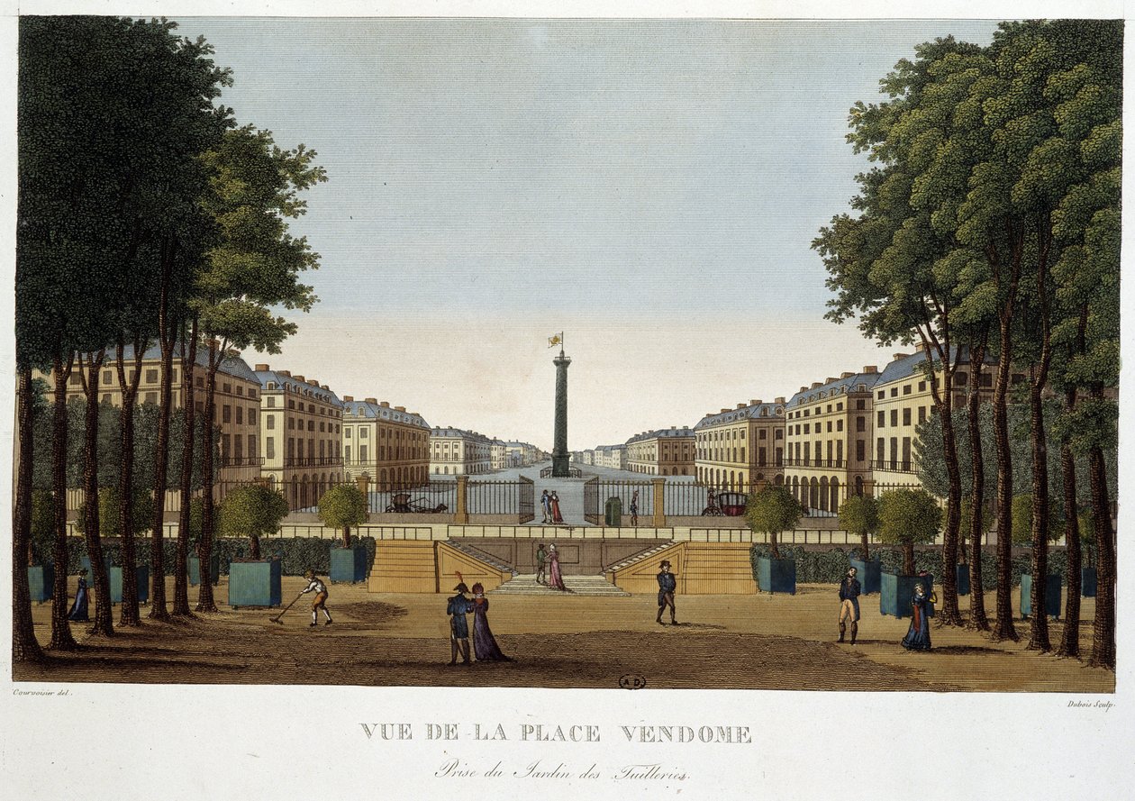 Place Vendôme, Ansicht eines Gartens - Paris von Courvoisier von Henri Courvoisier Voisin
