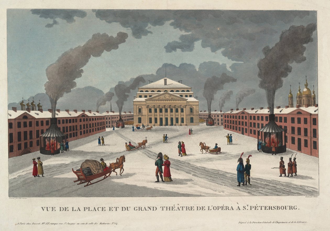 Das Sankt Petersburger Kaiserliche Bolschoi-Kamenny-Theater von Henri Courvoisier Voisin
