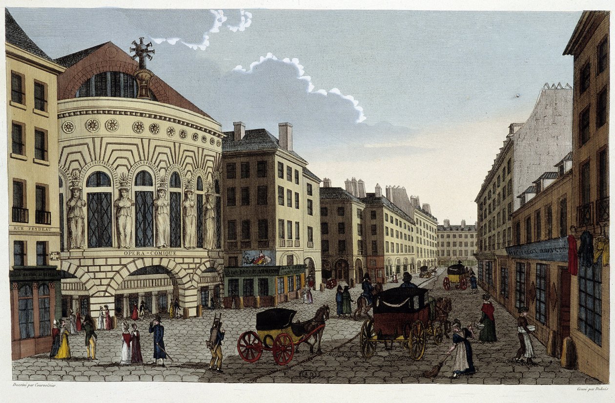 Theater der Opéra Comique, ca. 1820 in "Vues de Paris" von Courvoisier 1827 von Henri Courvoisier Voisin