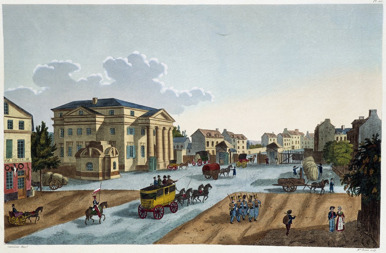 Ansicht der Barrière St Denis - in „View of Paris, circa 1810: the Barriers of Paris“ von Courvoisier von Henri Courvoisier-Voisin