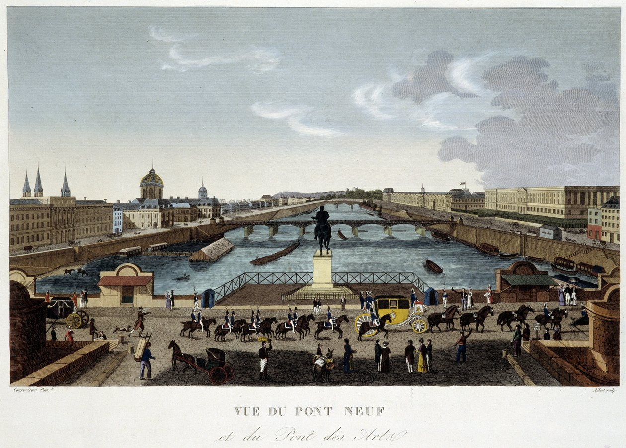 Ansicht der neuen Brücke - in „Vues de Paris“ von Courvoisier von Henri Courvoisier-Voisin