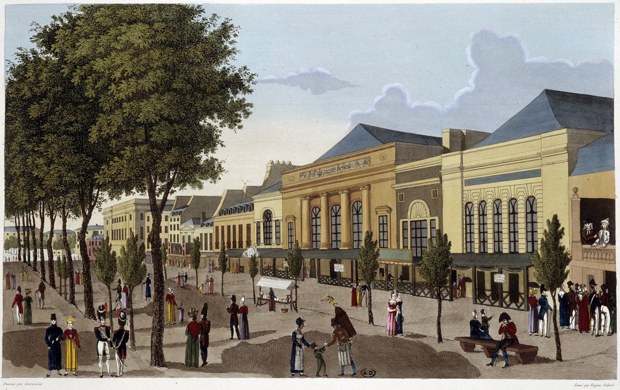 Ansicht der Theater von Amigue-Comique und Gaîté - in „Vues de Paris“ von Courvoisier von Henri Courvoisier Voisin