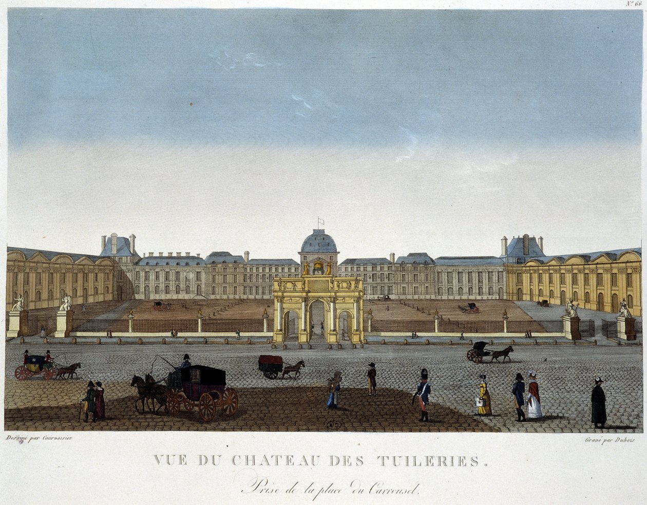 Vue du Château des Tuileries - in „Vues de Paris“ von Courvoisier von Henri Courvoisier Voisin