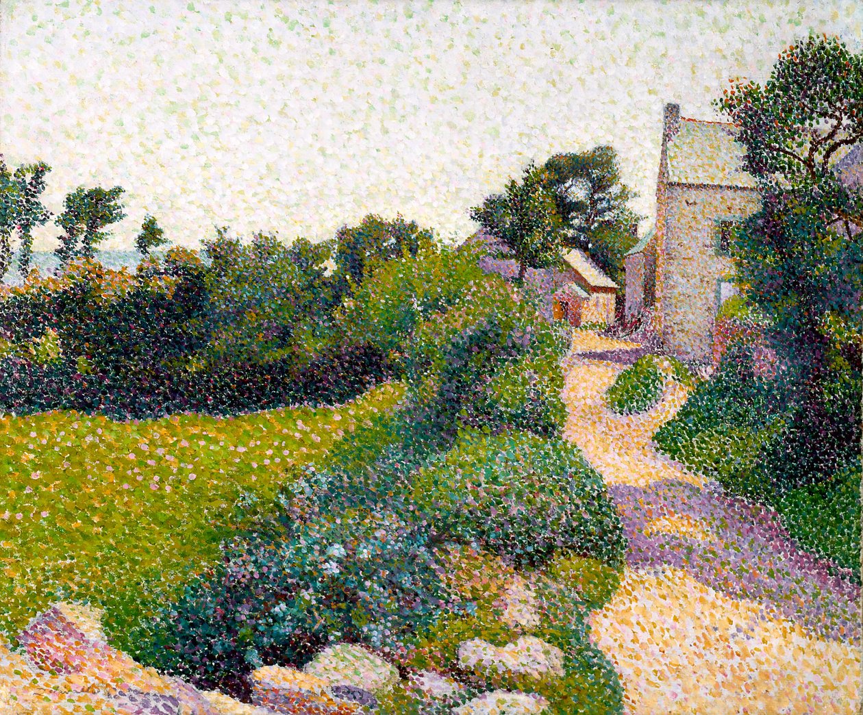Die Straße im Sonnenlicht von Henri Delavallee