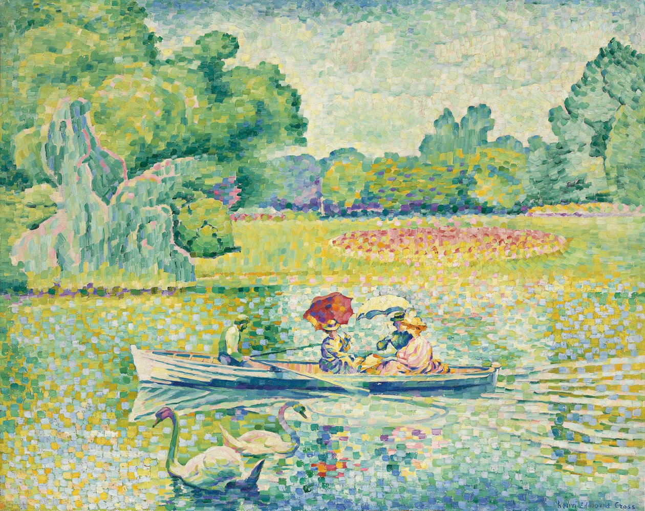 Bootsfahrt im Bois de Boulogne; Promenade en barque au bois de Boulogne, ca. 1899-1900 von Henri Edmond Cross