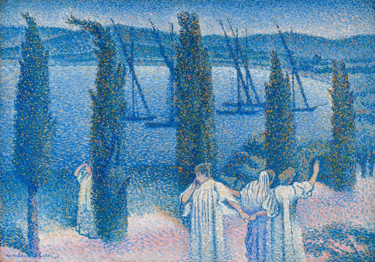 Nocturne mit Zypressen, 1896 von Henri Edmond Cross