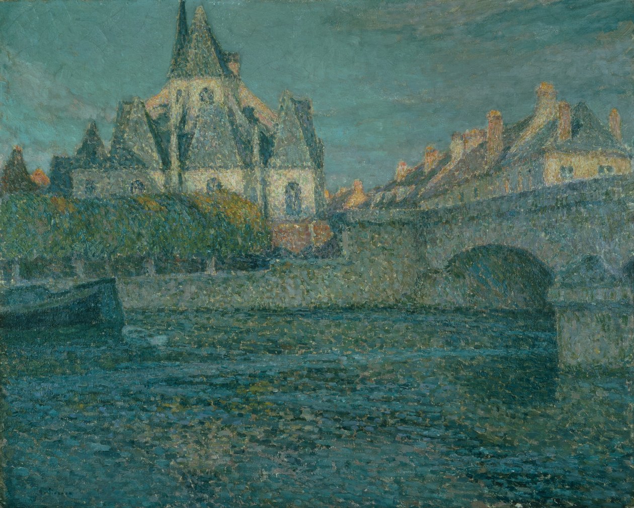 Die Kirche in Nemours, Frankreich von Henri Eugene Augustin Le Sidaner