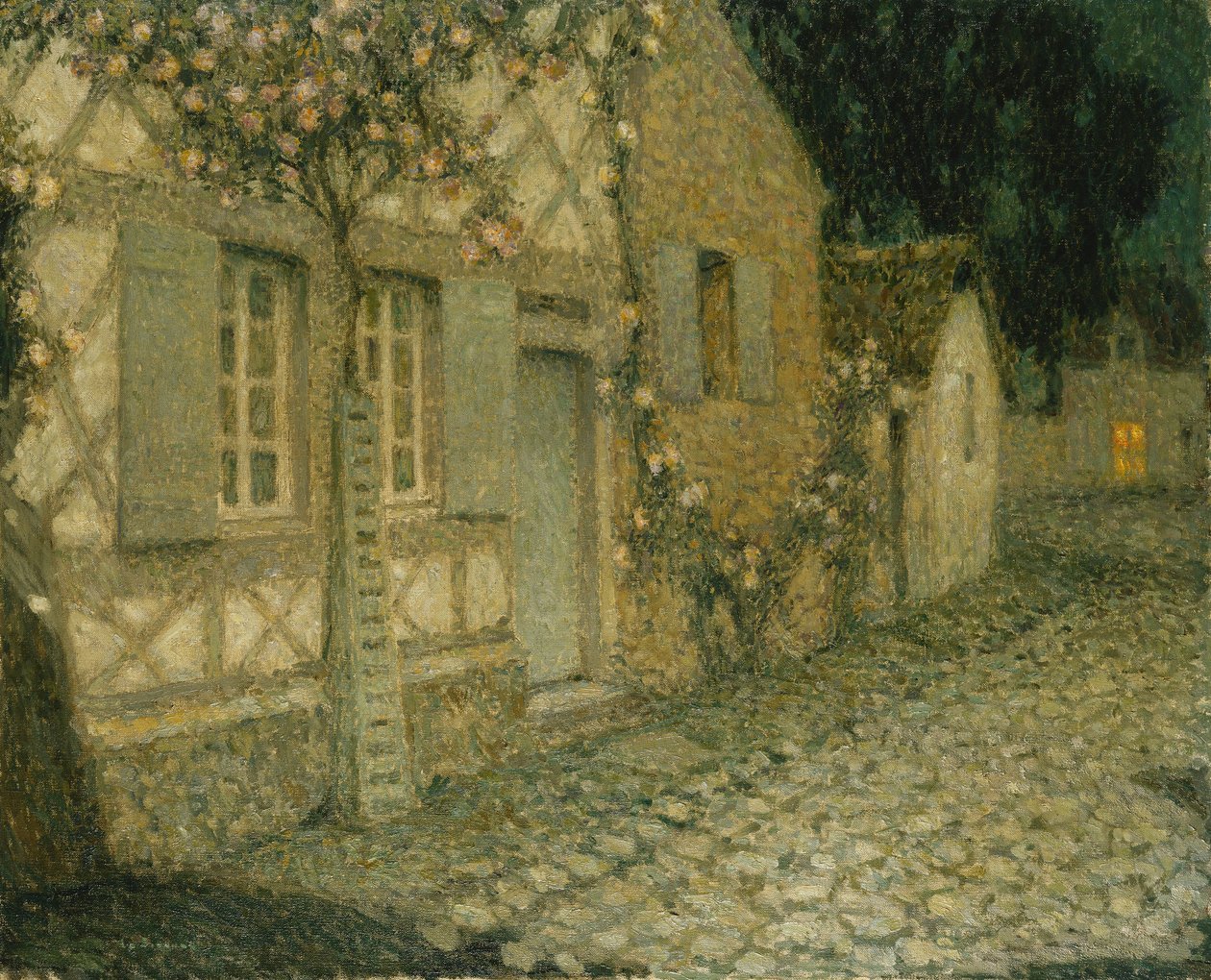 Das Haus des Gärtners im Mondlicht, Gerberoy von Henri Eugene Augustin Le Sidaner