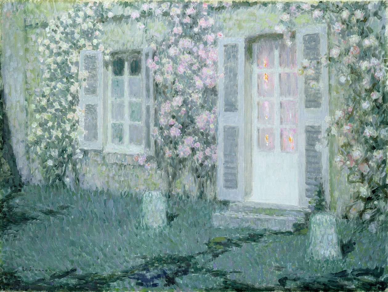 Das Haus mit Rosen, 1936 von Henri Eugene Augustin Le Sidaner