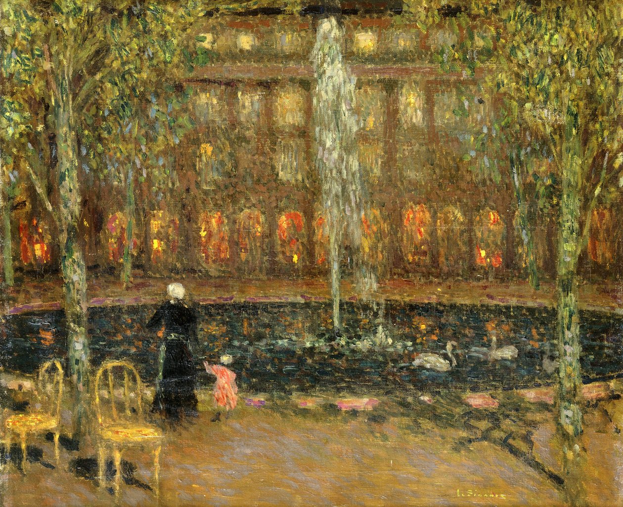 Der Teich am Palais Royal von Henri Eugene Augustin Le Sidaner