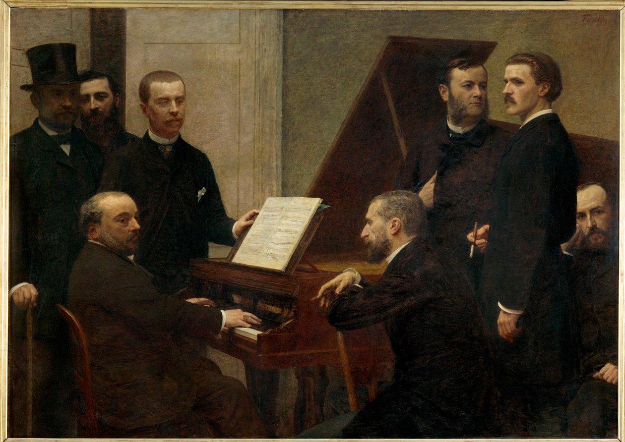 Autour du piano, von links: Adolphe Jullien, Arthur von Henri Fantin-Latour