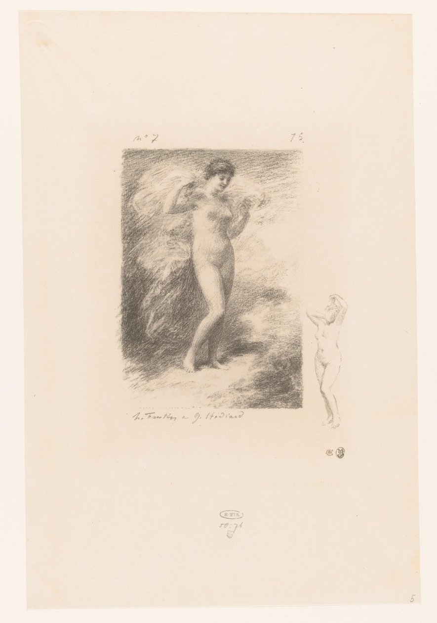 Nereide mit flatterndem Schleier von Ignace Henri Jean Fantin Latour