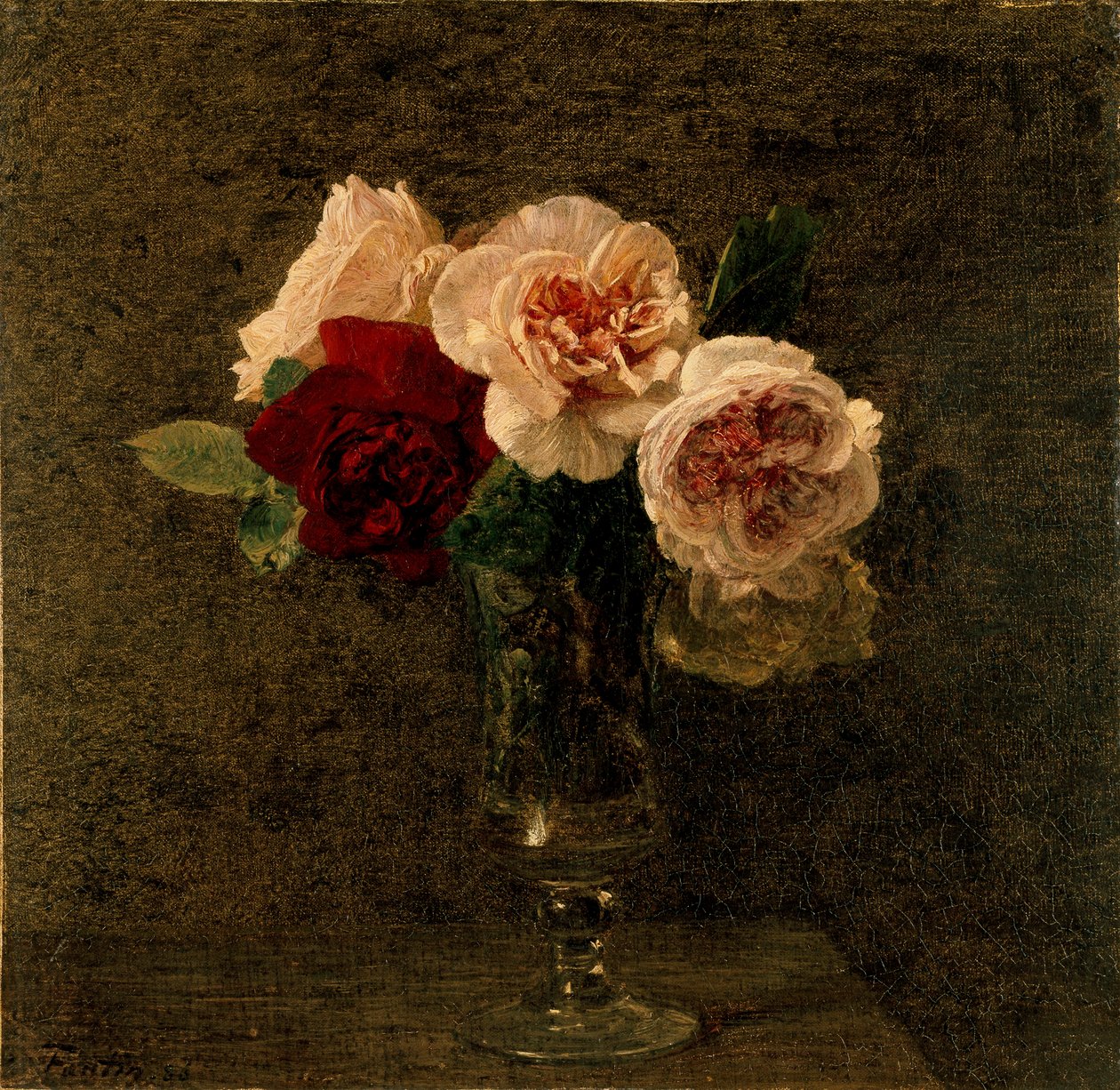 Stillleben: rosa und rote Rosen, 1886 von Ignace Henri Jean Fantin Latour