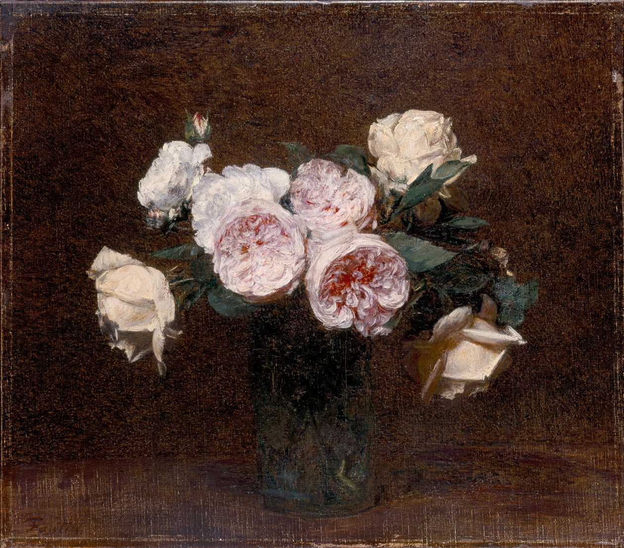 Stillleben: rosa, weiße und gelbe Rosen, 1894 von Ignace Henri Jean Fantin Latour