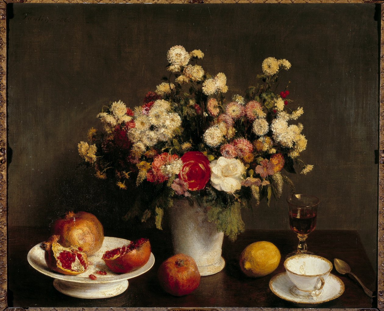 Stillleben mit Früchten. Gemälde von Henri Fantin Latour von Ignace Henri Jean Fantin Latour