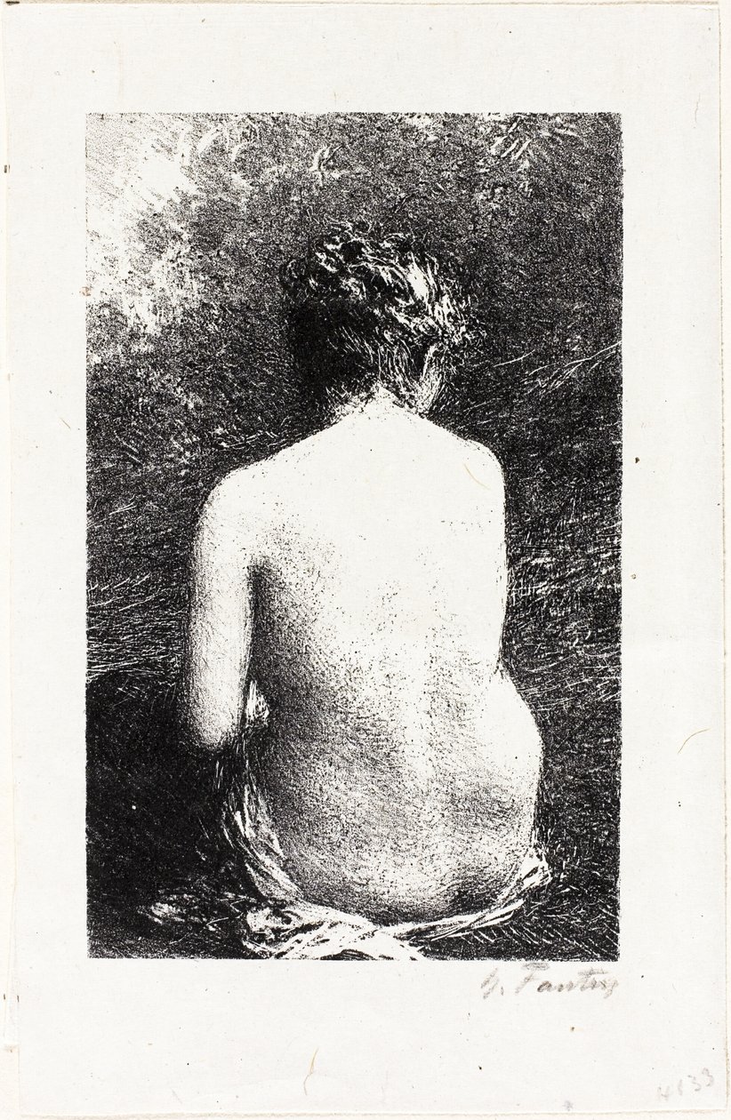Studie einer sitzenden Frau, von hinten gesehen von Ignace Henri Jean Fantin Latour
