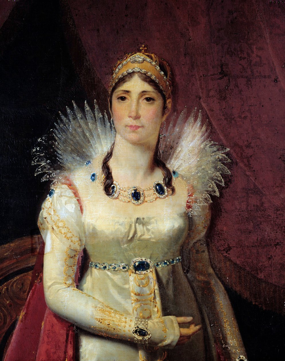 Porträt der Kaiserin Josephine de Beauharnais (1763-1814) (Detail) von Henri Francois Riesener