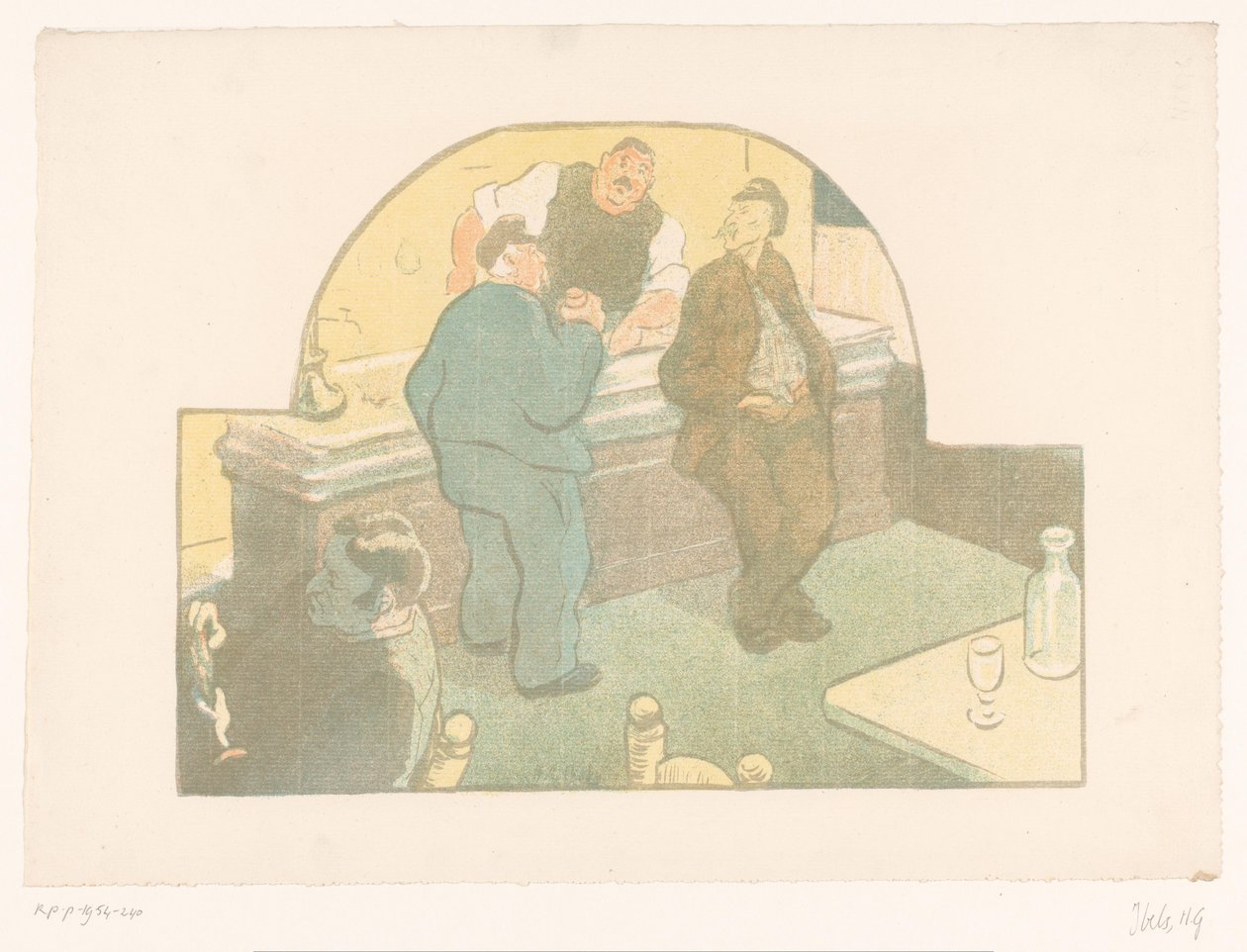 Vier Männer in einem Bistro (Vorstellungen des Théâtre Libre) von Henri Gabriel Ibels