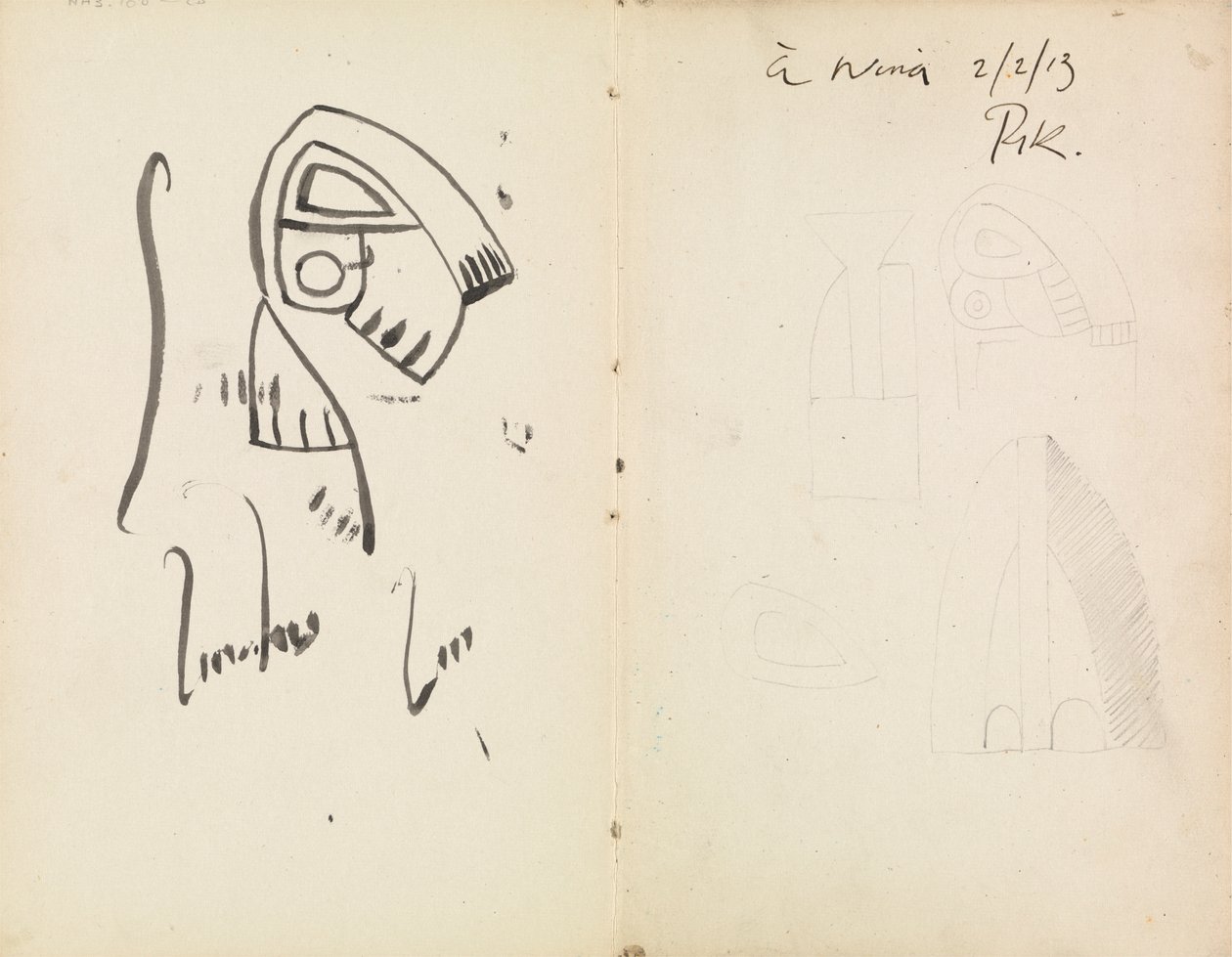Fünf skulpturale Studien von Henri Gaudier Brzeska