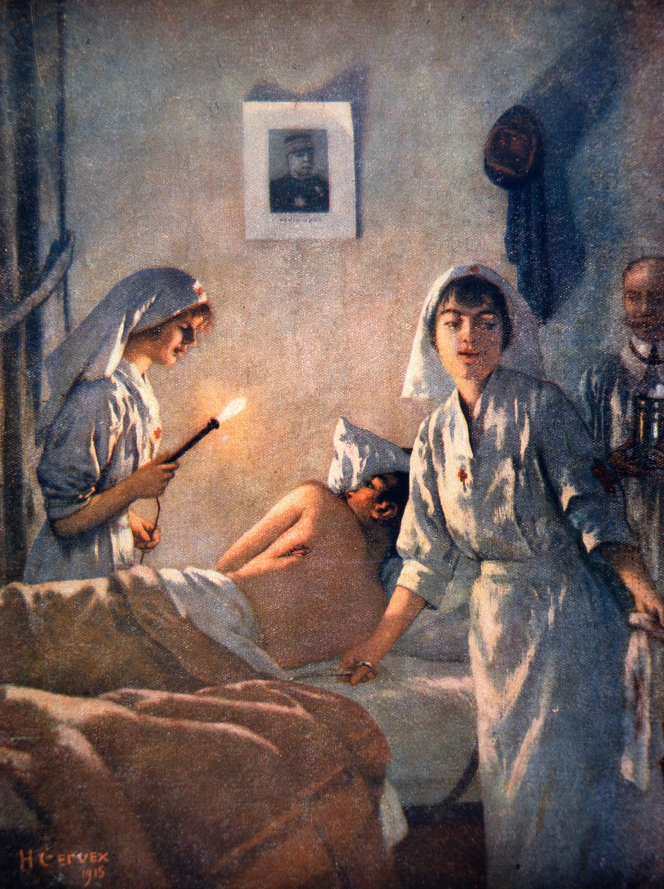 Französische Krankenschwestern pflegen verwundete Soldaten von Henri Gervex