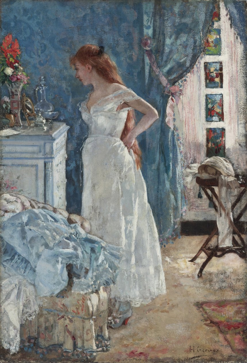 "Die Toilette" Junges Mädchen im Negligé von Henri Gervex