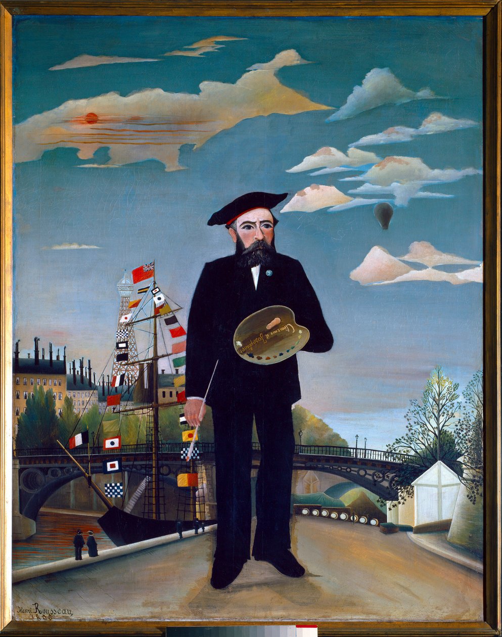 Selbstporträt, von der Île Saint-Louis von Henri J.F. (1844 1910) Rousseau