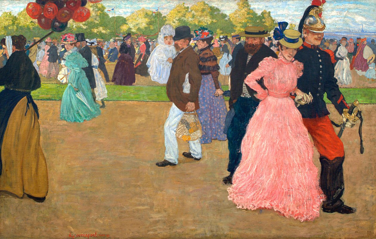 Sonntagsspaziergang im Bois de Boulogne von Henri Jacques Edouard Evenepoel
