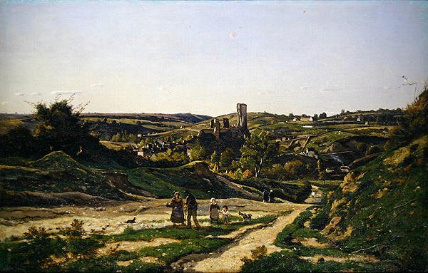 Das Schloss und Dorf Herisson von Henri-Joseph Harpignies