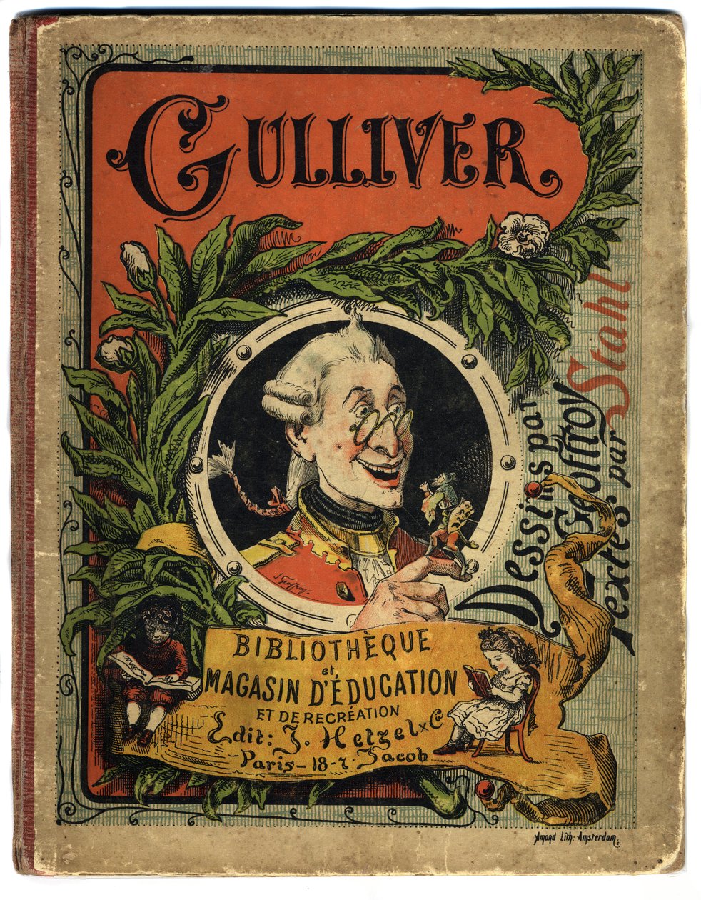 Porträt von Lemuel Gulliver. Umschlag für „Gullivers Reisen“ von Jonathan Swift von Henri Jules Jean Geoffroy