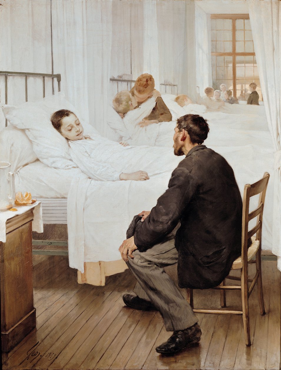Besuchstag im Krankenhaus, 1889 von Henri Jules Jean Geoffroy