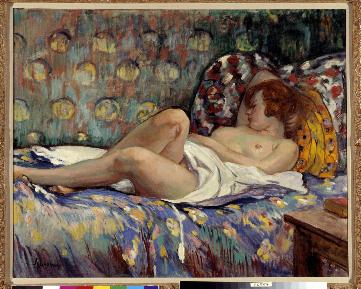 Nu Longe. Gemälde von Henri Lebasque (1865-1937). Sammlung Fondation Regards de Provence, Marseille von Henri Lebasque