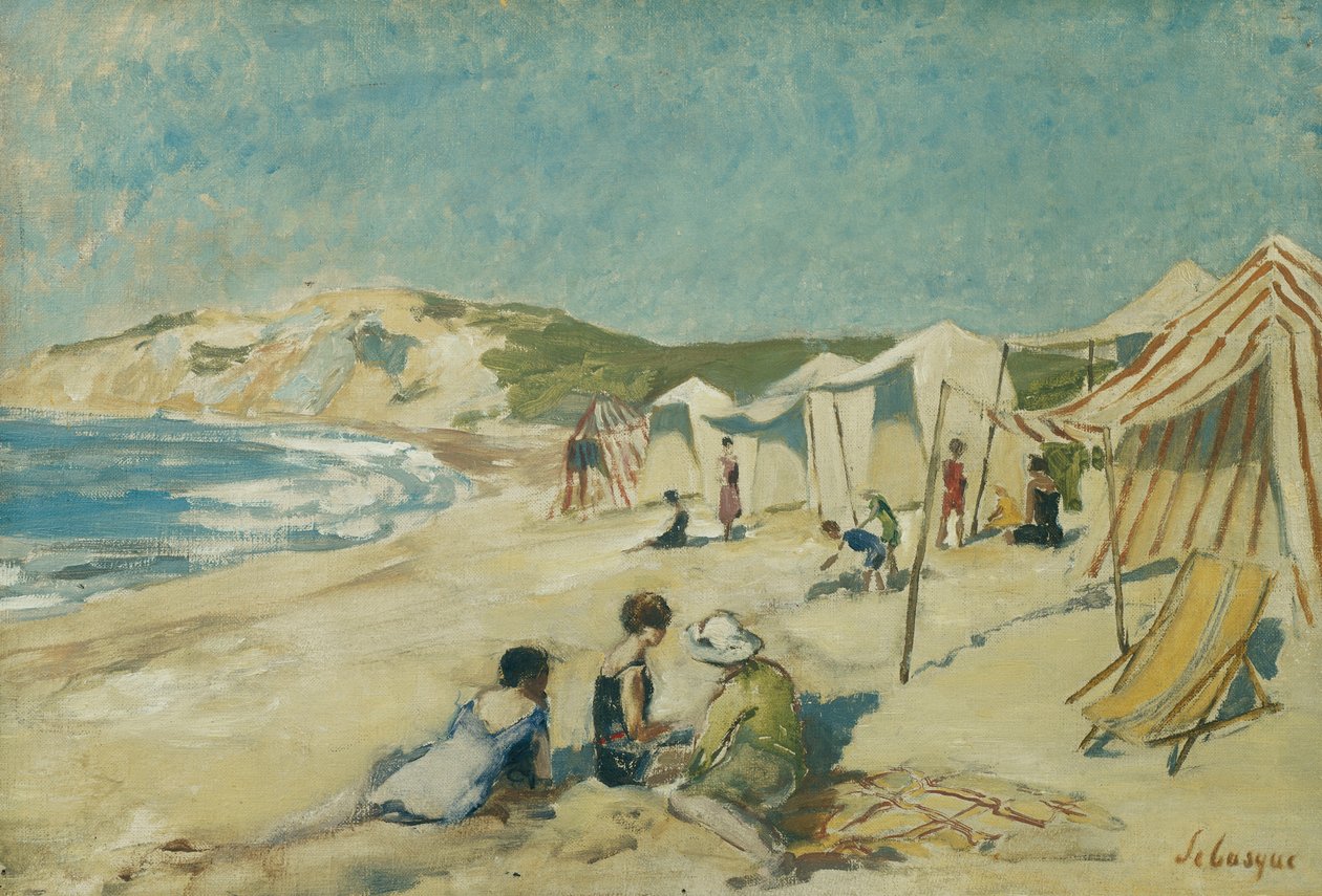 Der Strand bei Pointe St Gildas; La Plage à la Pointe St Gildas, ca. 1920 von Henri Lebasque