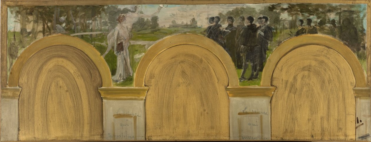 Entwurf für den Salon des Sciences im Pariser Rathaus: Die Lehre der Wissenschaft von Henri Lerolle