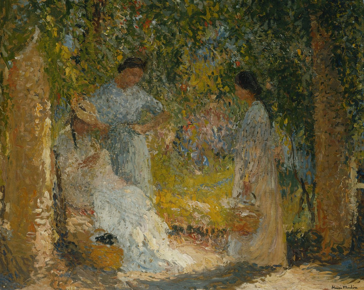 Drei Frauen im Garten, 1905-1915 von Henri Martin