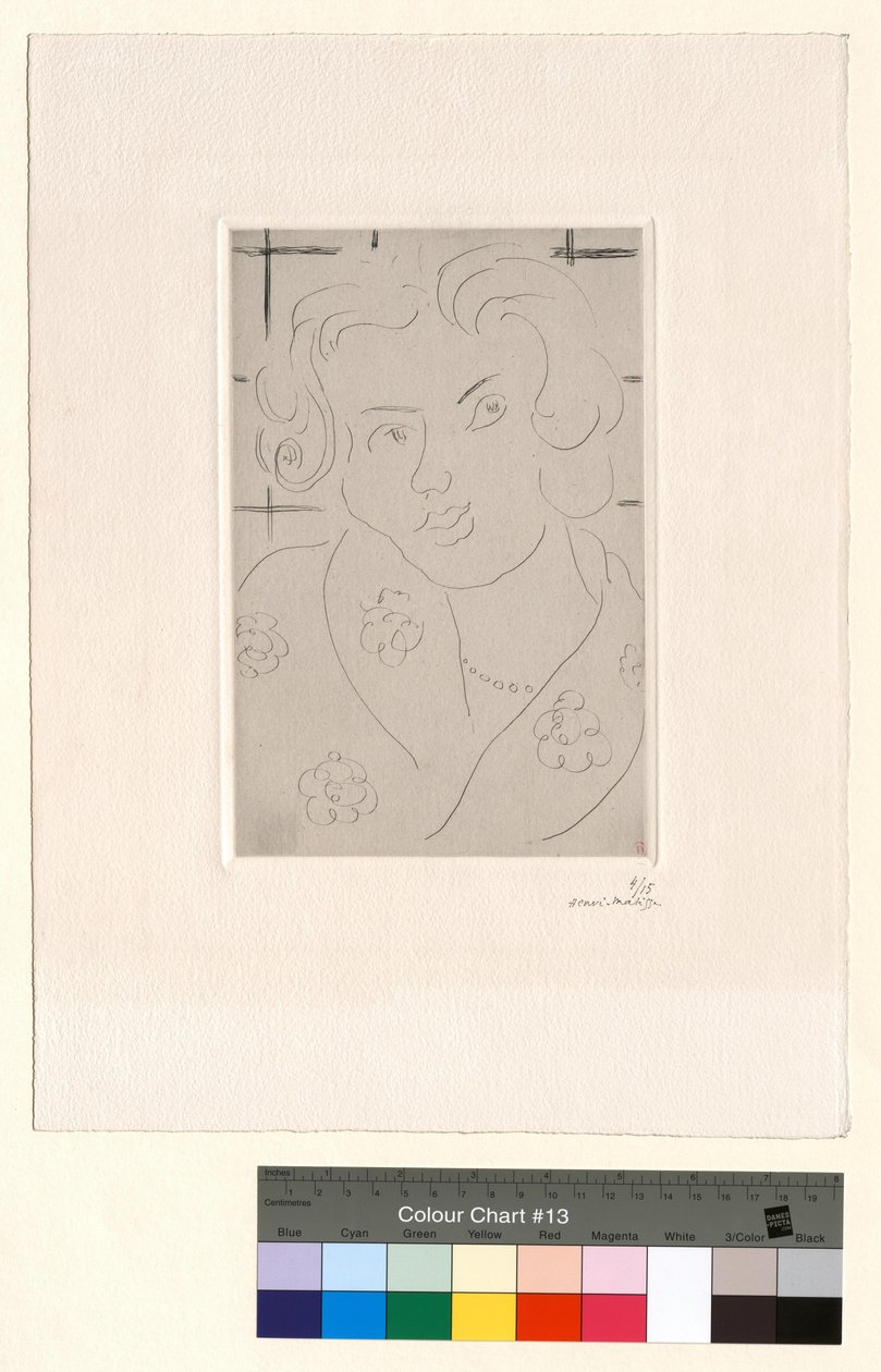 Büste, geblümtes Kleid von Henri Matisse