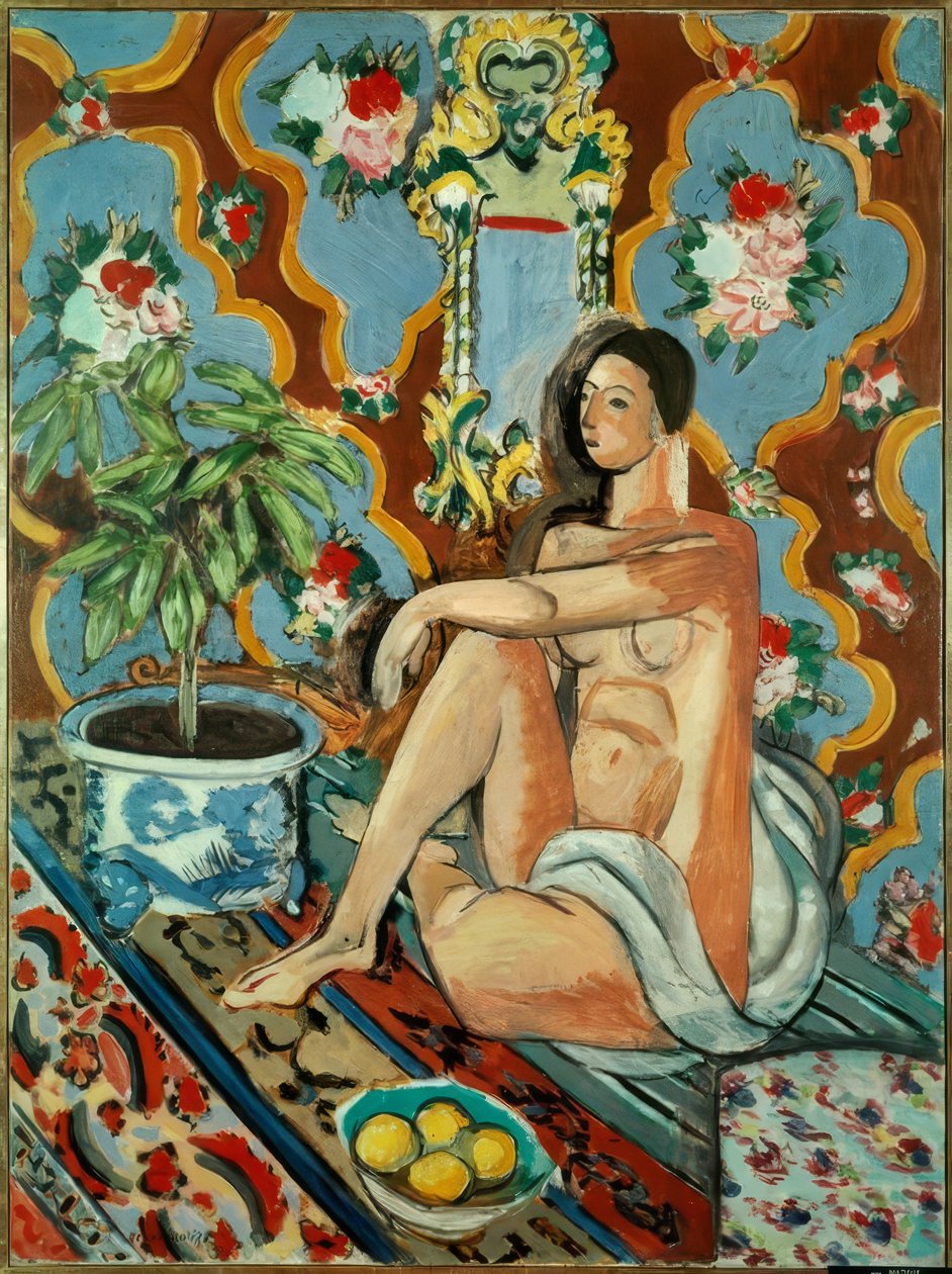 Dekorative Figur auf ornamentalem Hintergrund von Henri Matisse