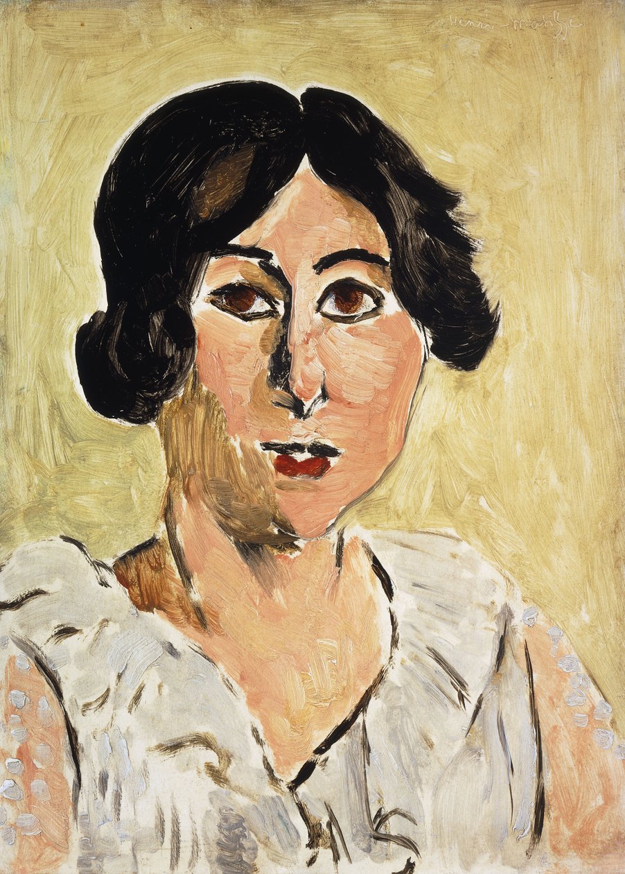 Kopf mit geschwärzten Augen (Lorette, ca. 1917) von Henri Matisse