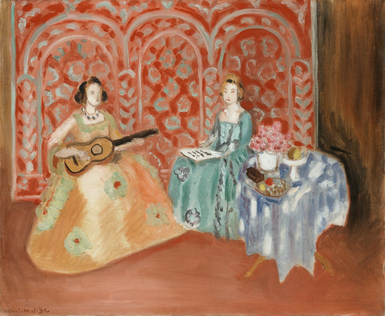 Innenraum - Zwei Figuren (Musiker) von Henri Matisse