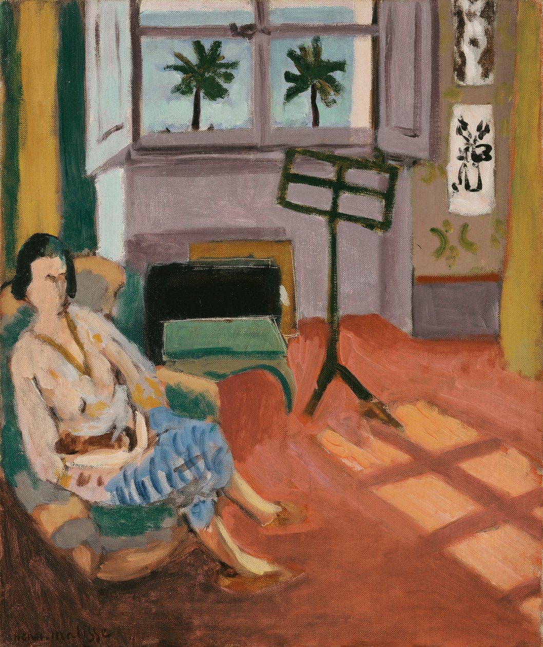 Innenraum des Ateliers mit Notenständer von Henri Matisse