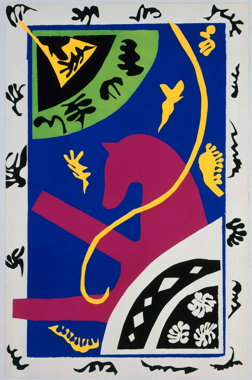 Das Pferd, die Reiterin und der Clown. Aus "Jazz". Tafel V. S. 34 von Henri Matisse