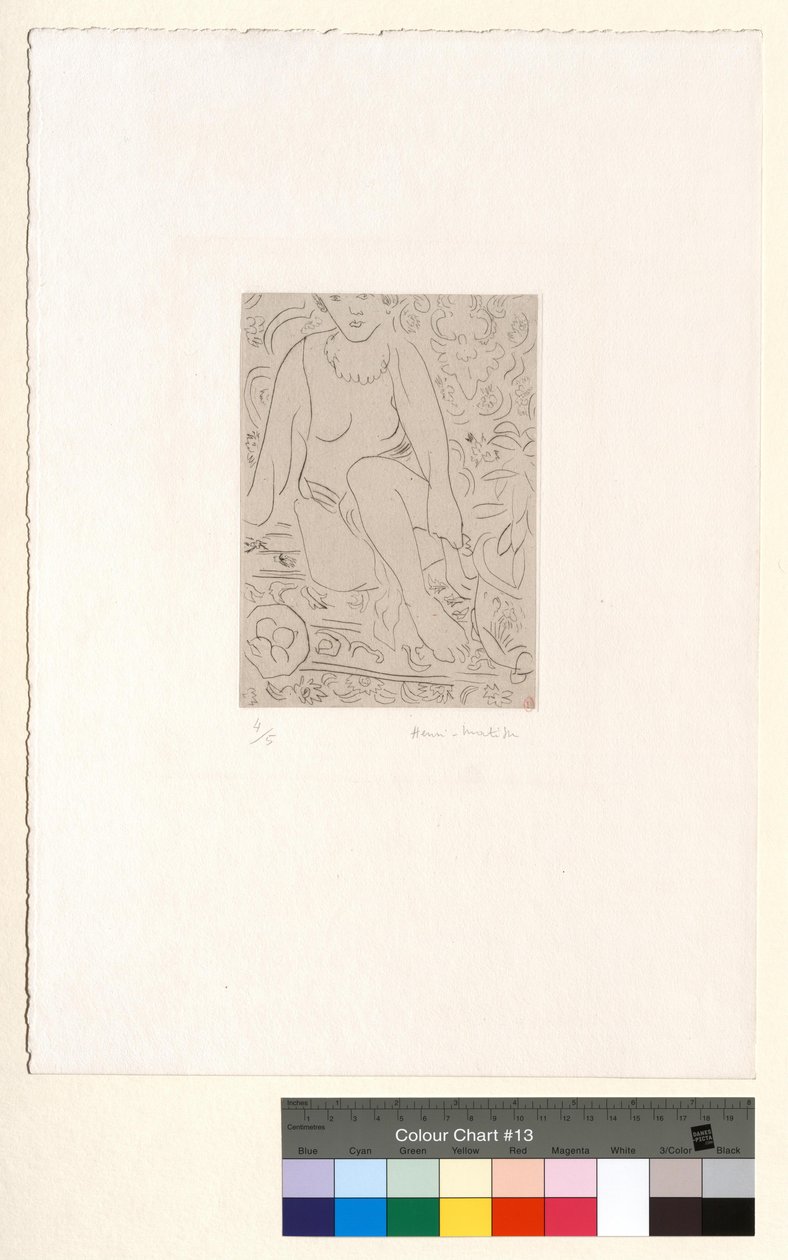 Akt in einem Innenraum mit einer Schale Früchte von Henri Matisse
