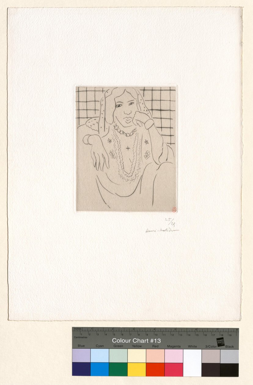 Odaliske vor kariertem Hintergrund von Henri Matisse