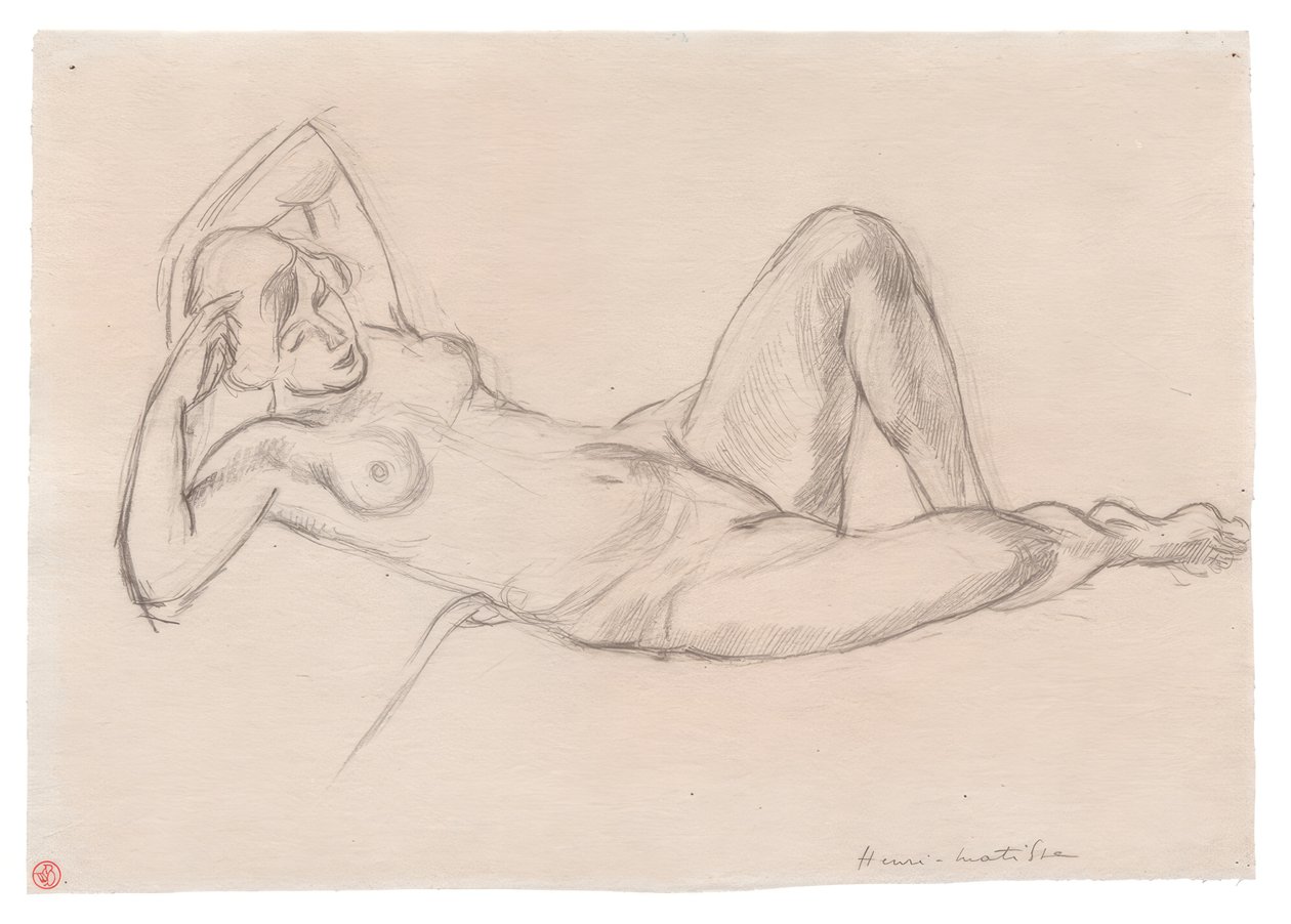Liegender weiblicher Akt mit erhobenem Knie von Henri Matisse