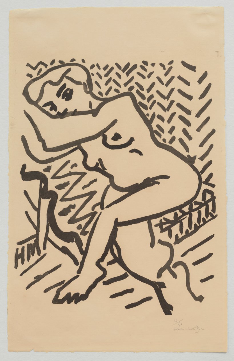 Sitzender Akt [Kleine helle Holzschnitt] von Henri Matisse