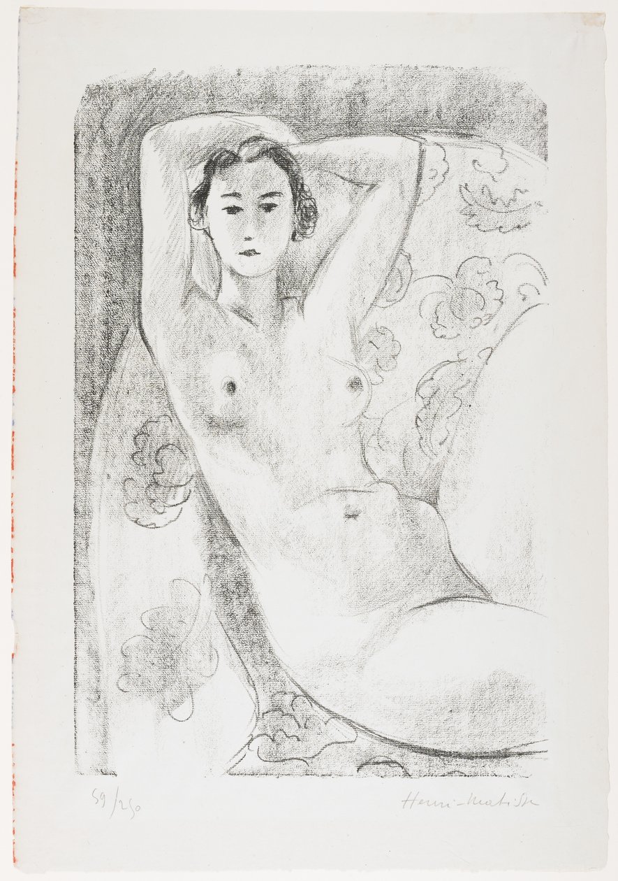 Sitzender Akt im Sessel mit Blumendekoration von Henri Matisse