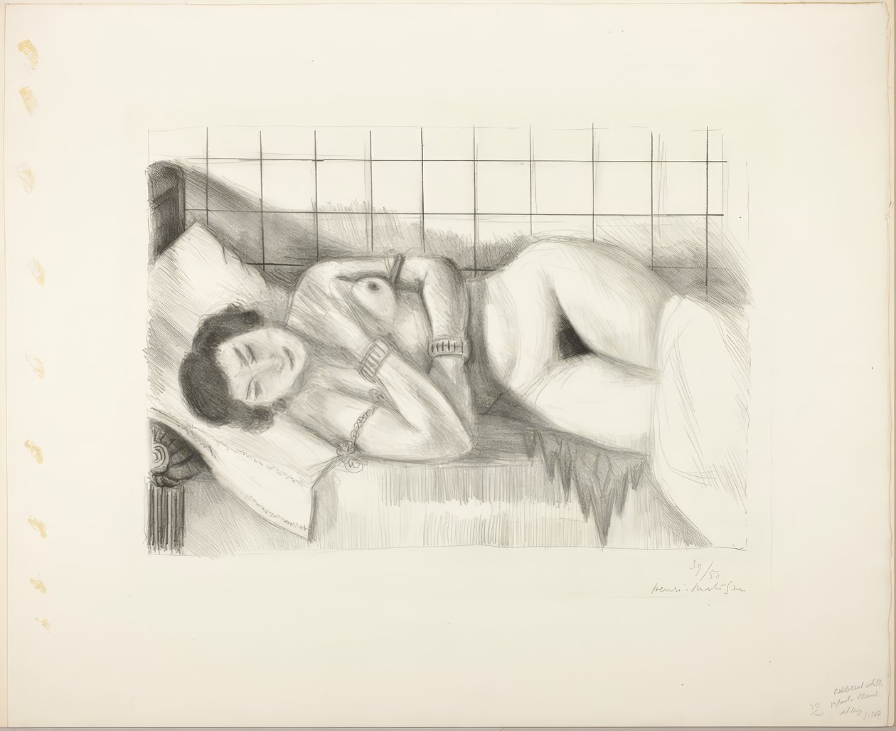 Schlafender Akt, die Knie von einem Schal bedeckt von Henri Matisse
