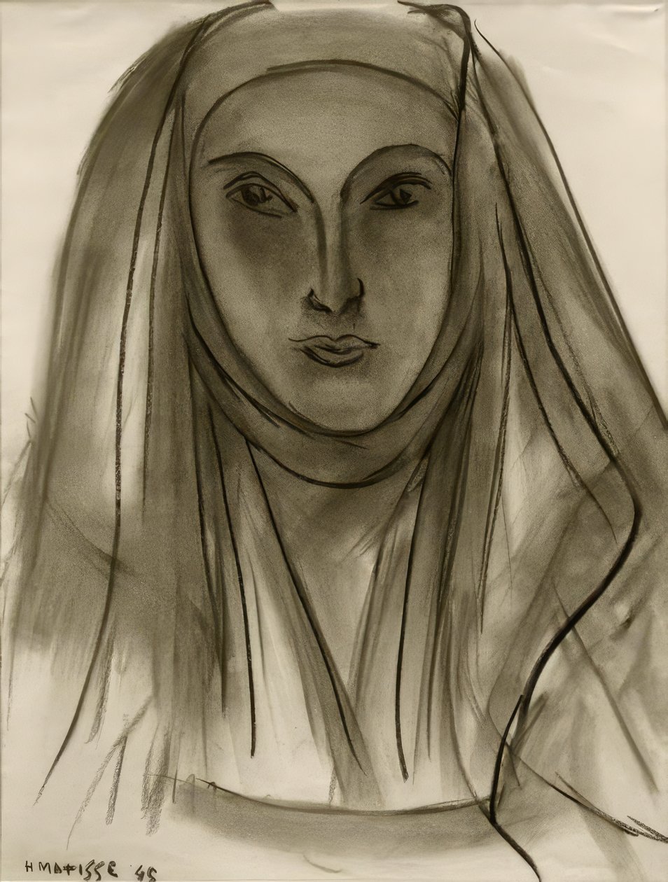 Die Nonne (Studie für Portugiesische Briefe) von Henri Matisse